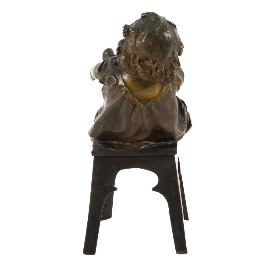 Bronze Sculpture "Girl with Shoe" After Juan Clara Ayats-5