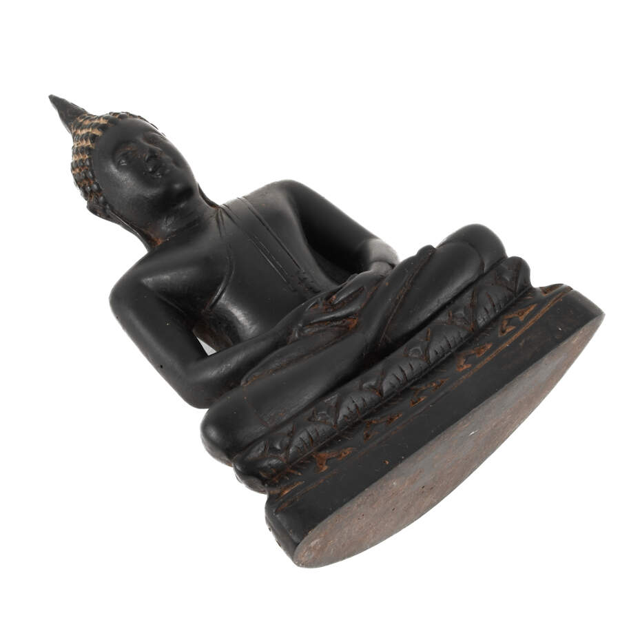 Antique Carved Stone Seated Thai Buddha-7