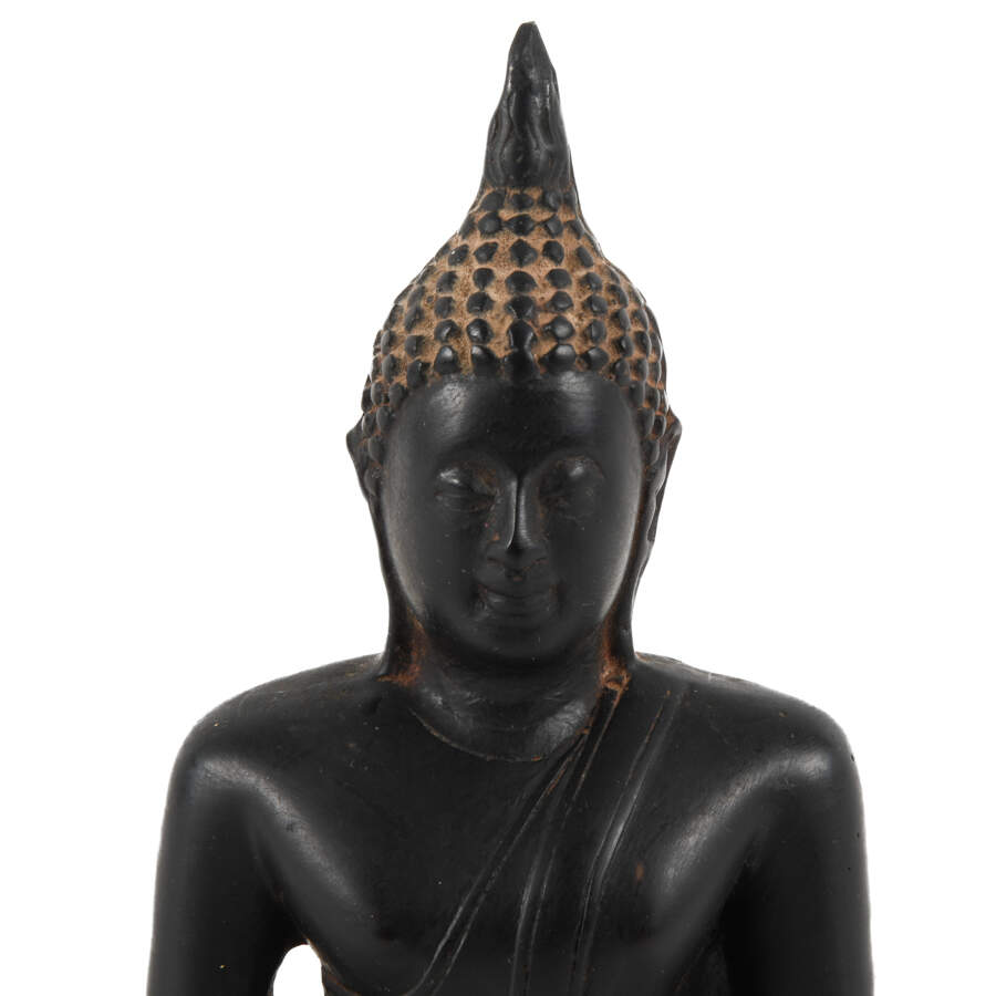 Antique Carved Stone Seated Thai Buddha-2