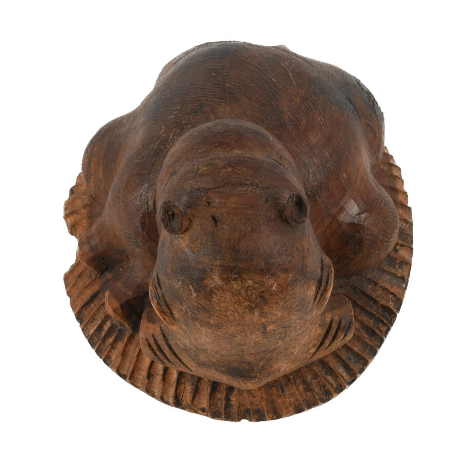 Carved Wood Baby Hippopotamus Statue-2