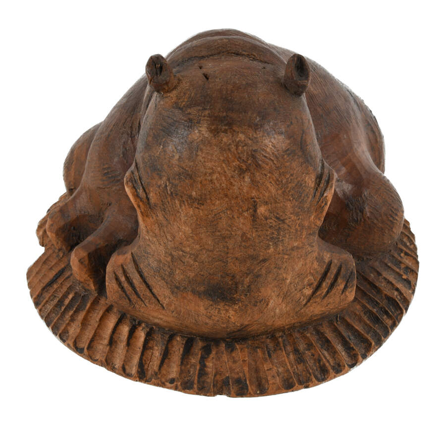 Carved Wood Baby Hippopotamus Statue-1