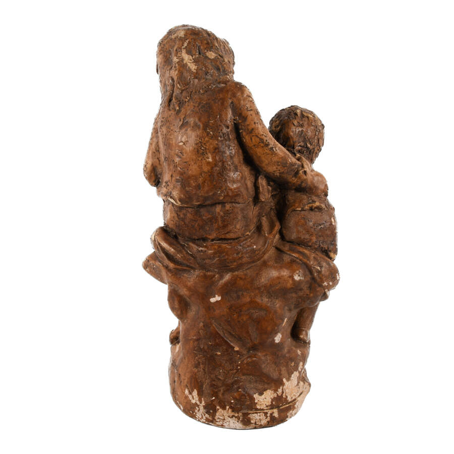 Plaster Reading Mother and Child Garden Sculpture-5
