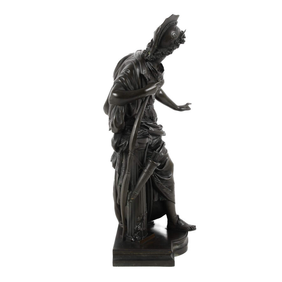 Antique Bronze Sculpture of "Artemis" After Auguste Moreau-7