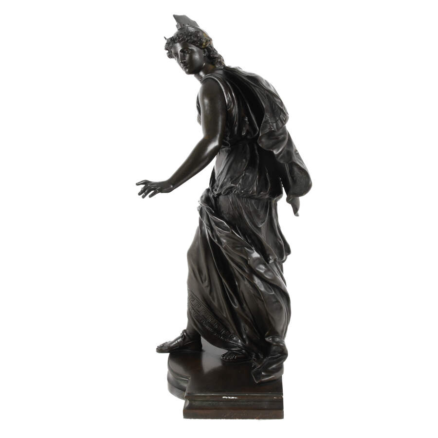 Antique Bronze Sculpture of "Artemis" After Auguste Moreau-4