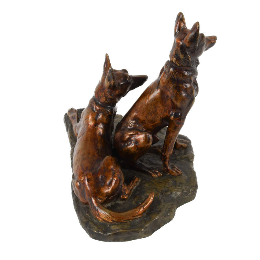 Antique Bronze German Shepherd Dog Grouping-7