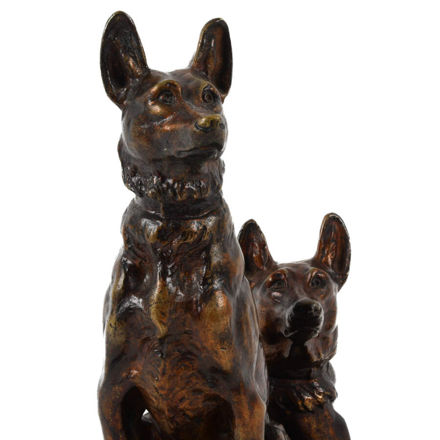Antique Bronze German Shepherd Dog Grouping-2