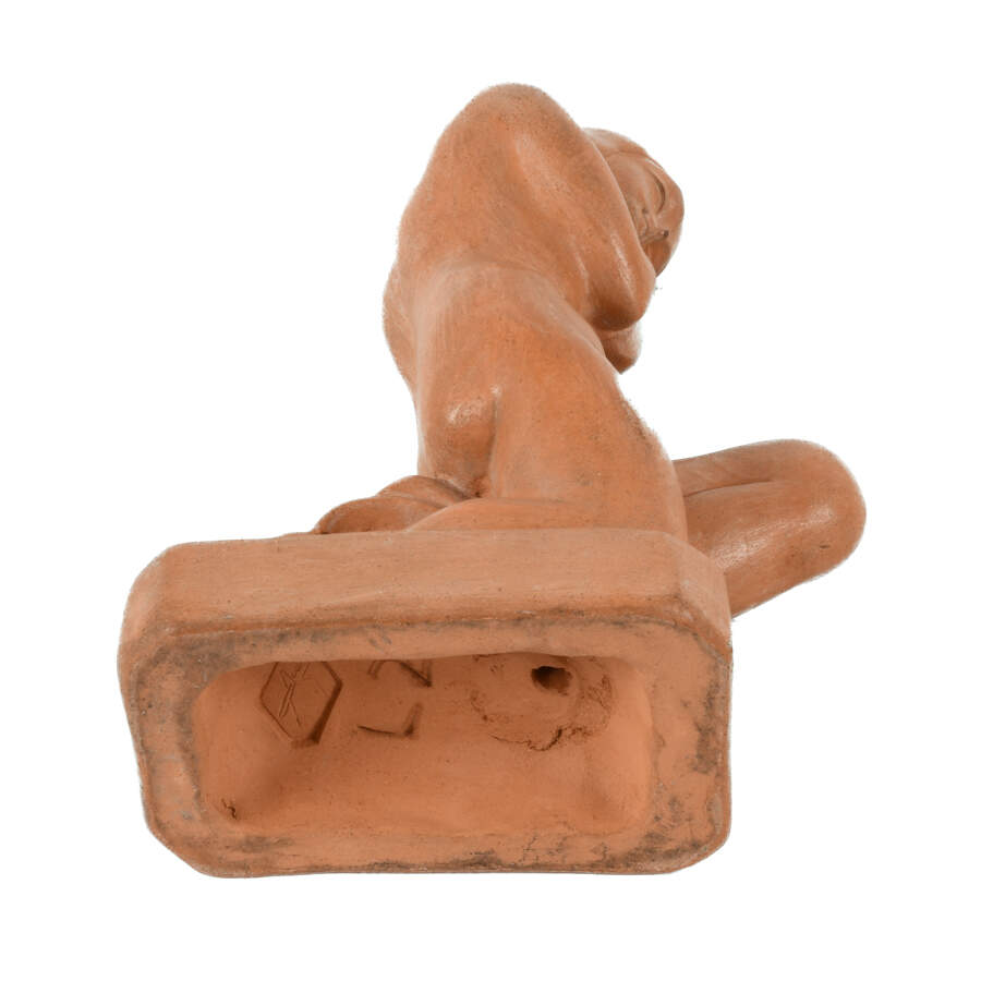 Artist Signed Ceramic Nude Statue-8