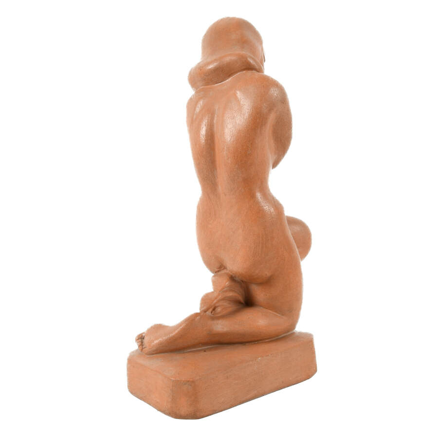 Artist Signed Ceramic Nude Statue-4