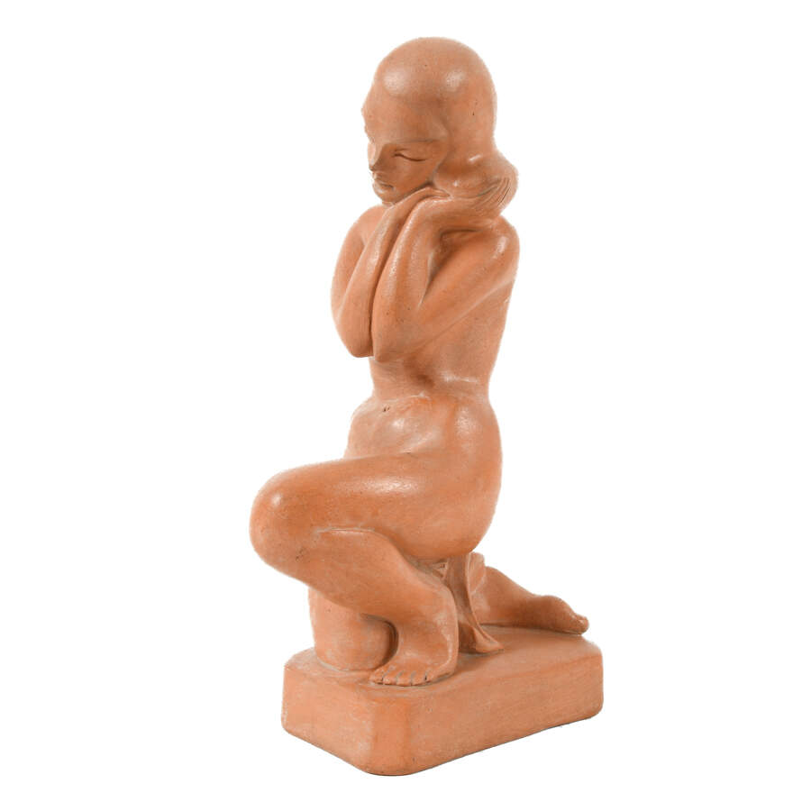 Artist Signed Ceramic Nude Statue-3