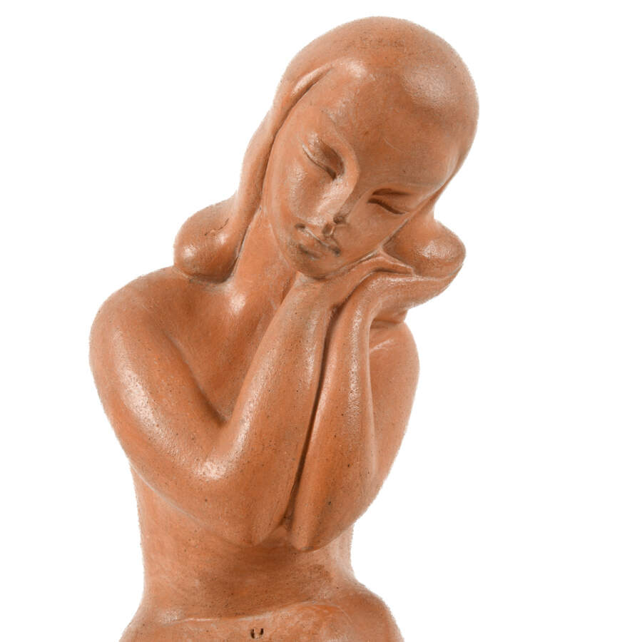 Artist Signed Ceramic Nude Statue-2