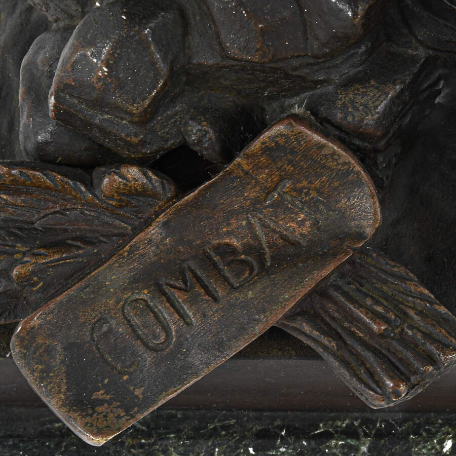 Antique French Bronze Emile Laporte "Combat the Cock Fight" Statue-6