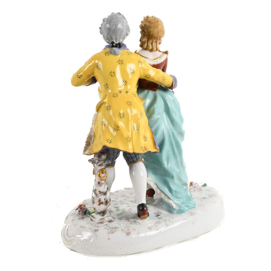 Antique Porcelain Capodimonte Couple Grouping-4
