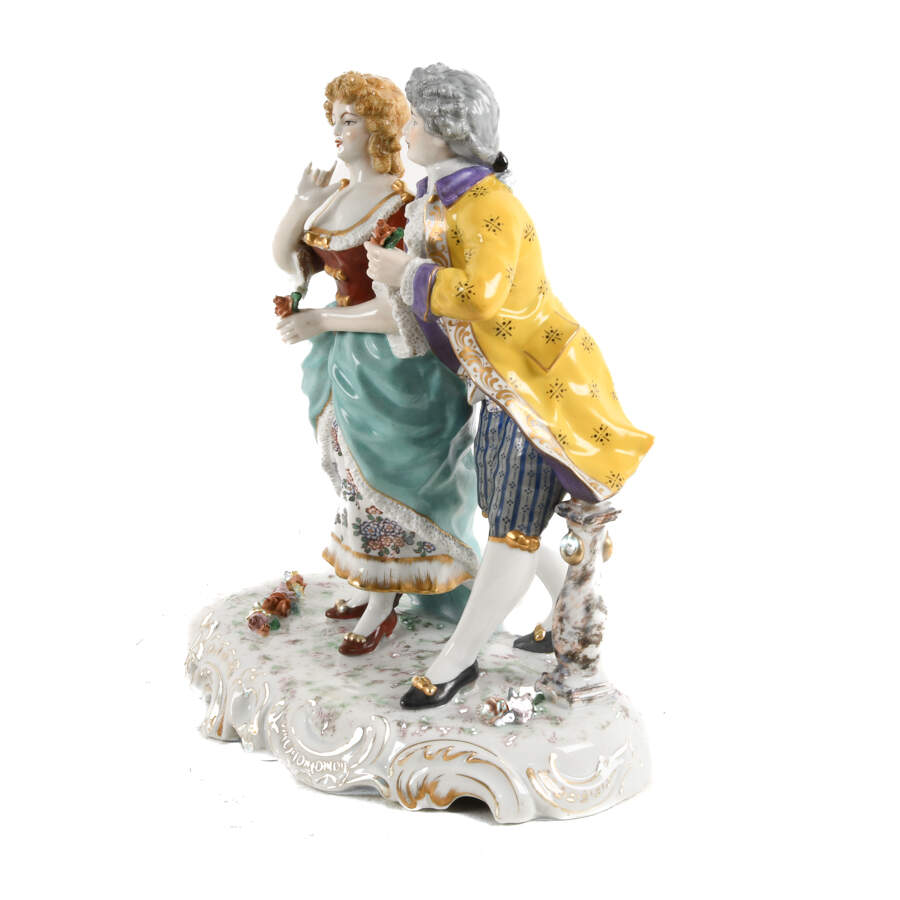 Antique Porcelain Capodimonte Couple Grouping-3