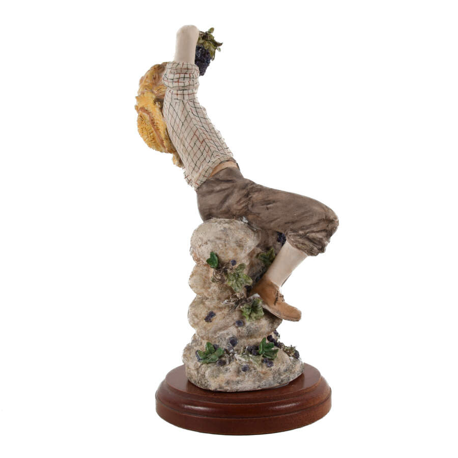 Porcelain Boy Eating Grapes Statue-7