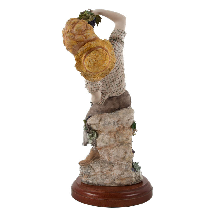 Porcelain Boy Eating Grapes Statue-6