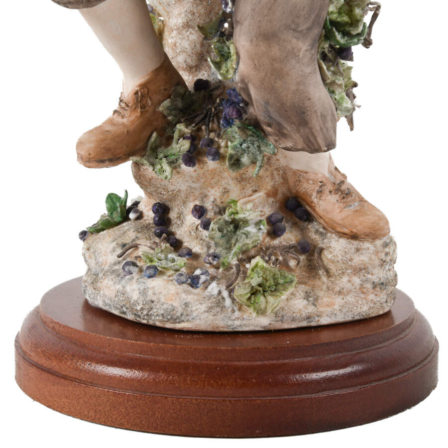 Porcelain Boy Eating Grapes Statue-4