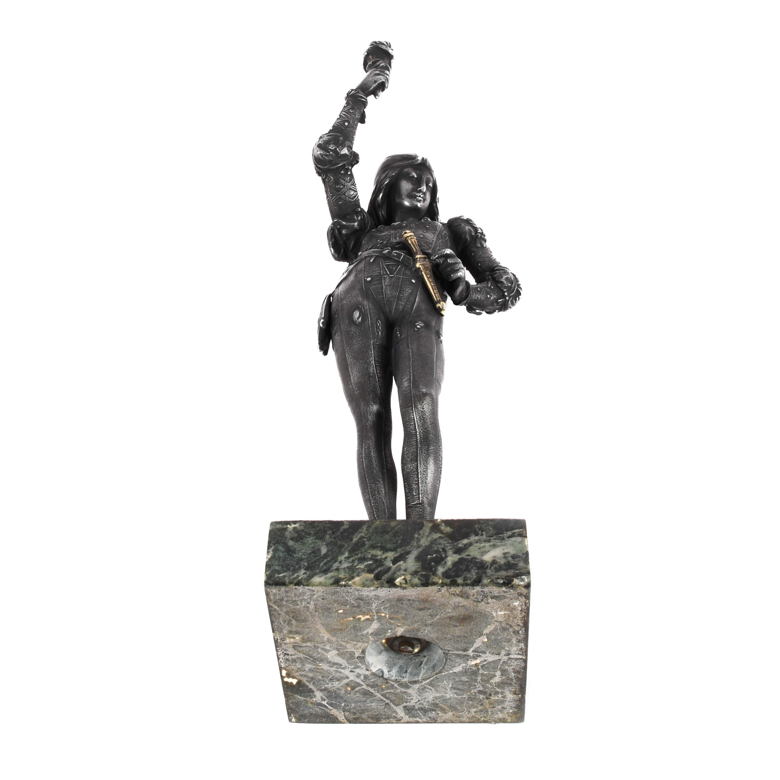 Antique Cast Spelter Flame Torch Carrier Figure-8
