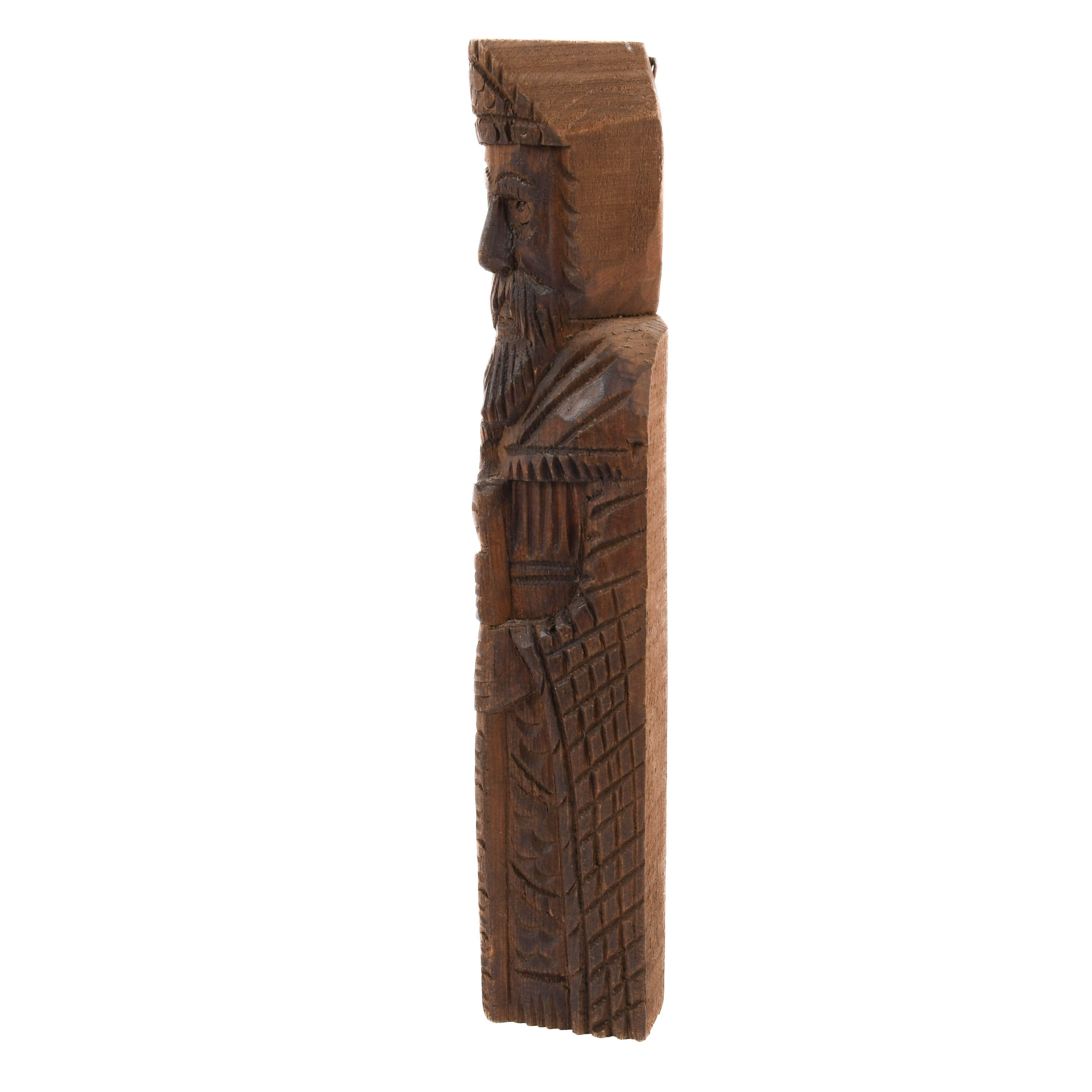 Italian Hand-Carved Wooden Monk Sculpture-4