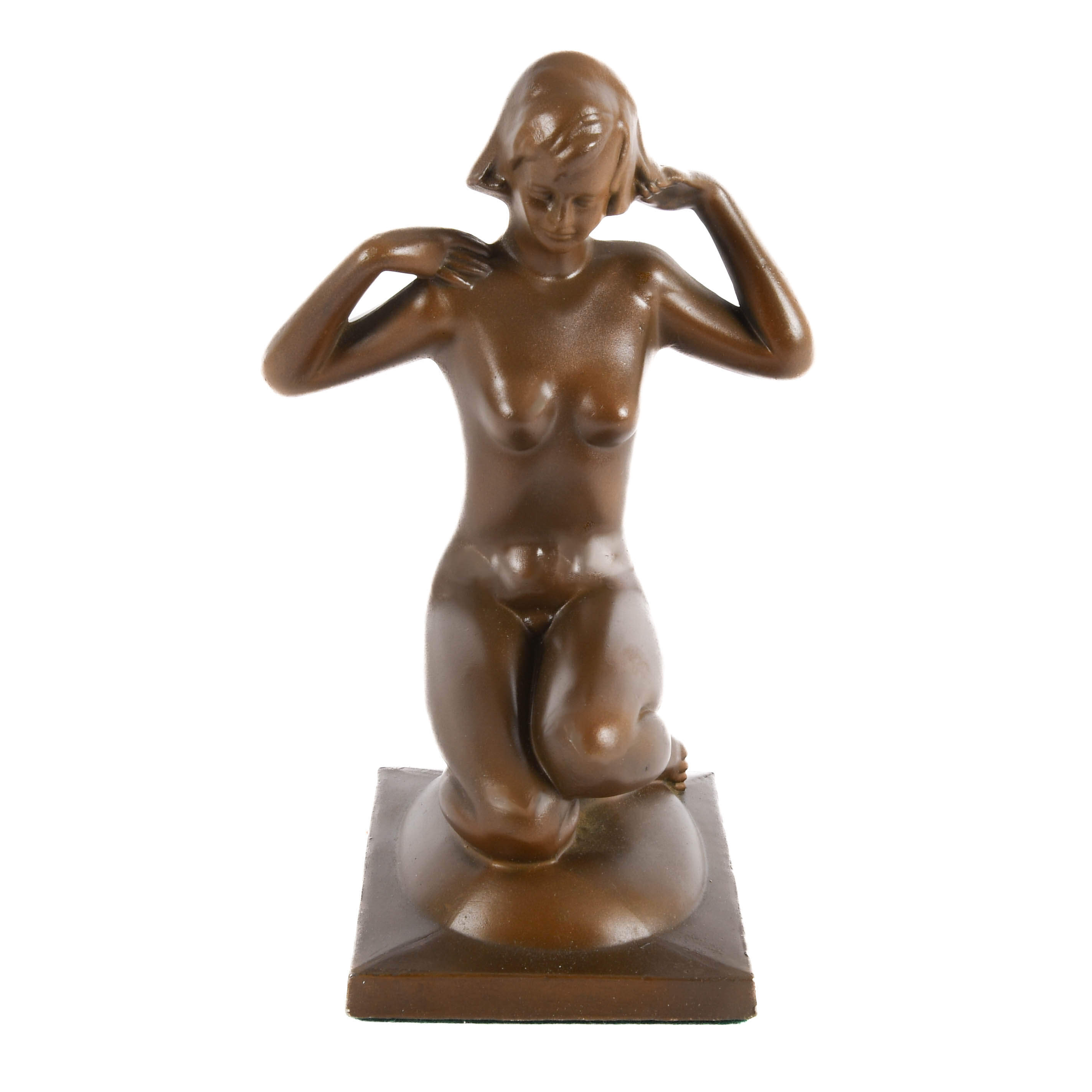 Antique Art Nouveau Figural Nude Statue-7
