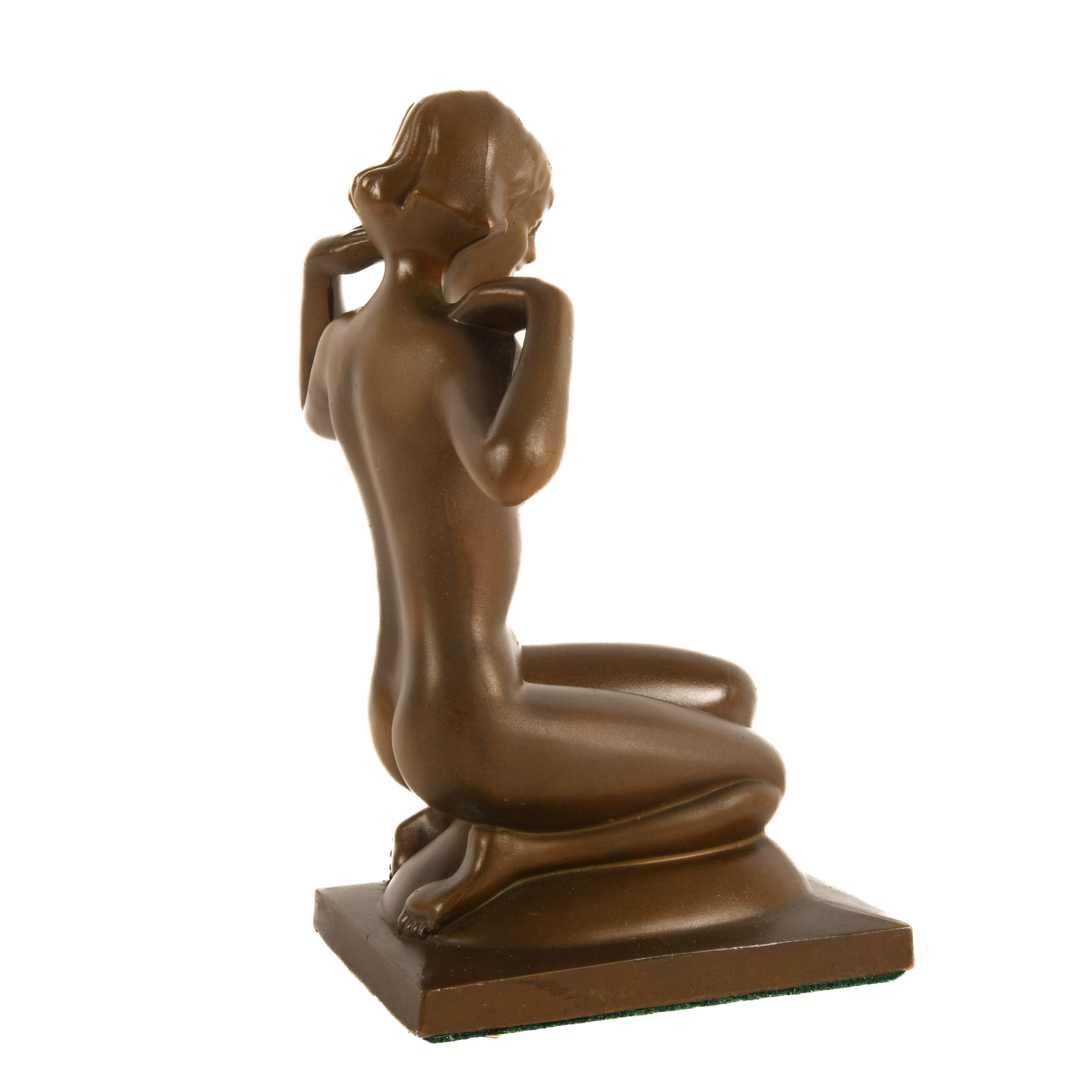Antique Art Nouveau Figural Nude Statue-6