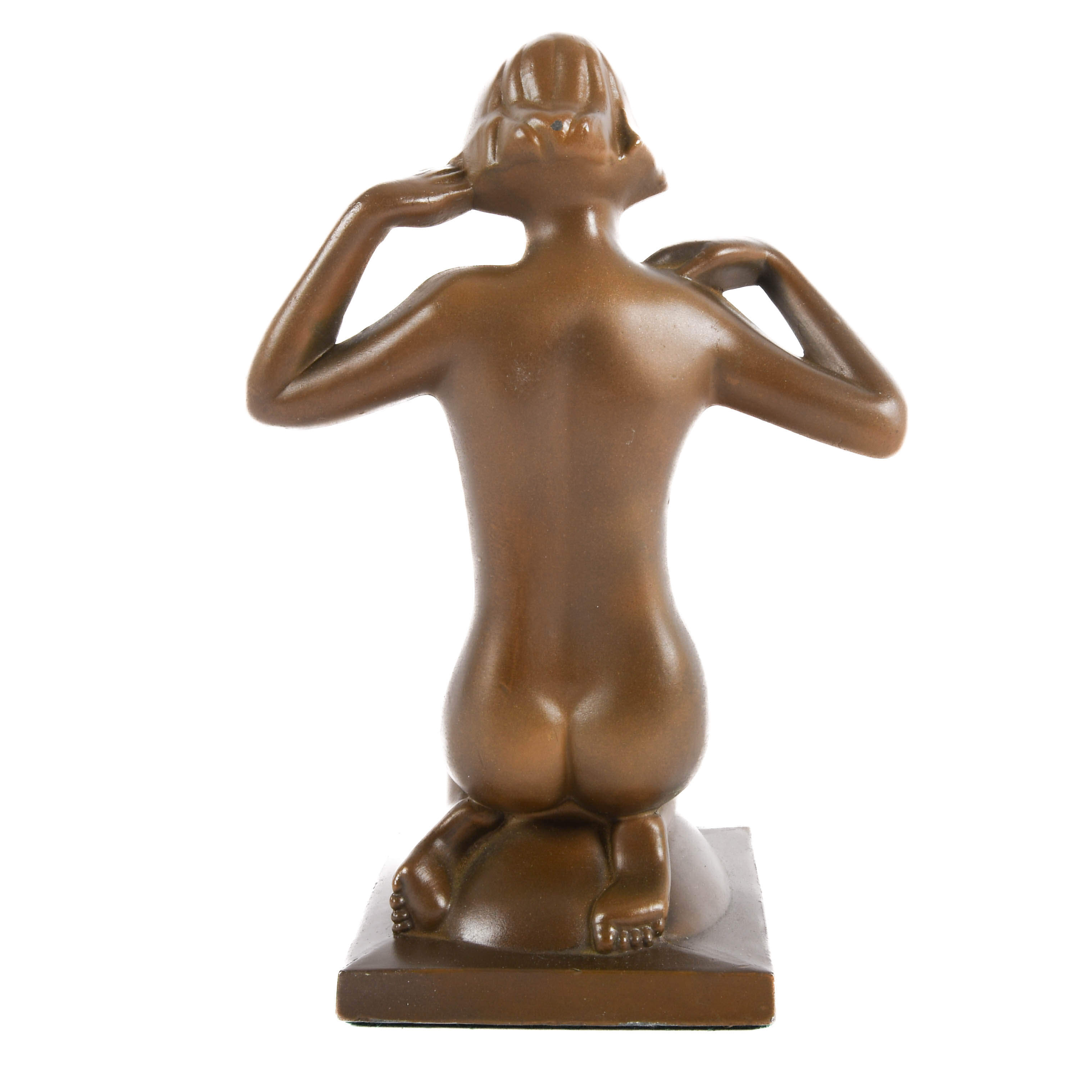 Antique Art Nouveau Figural Nude Statue-5