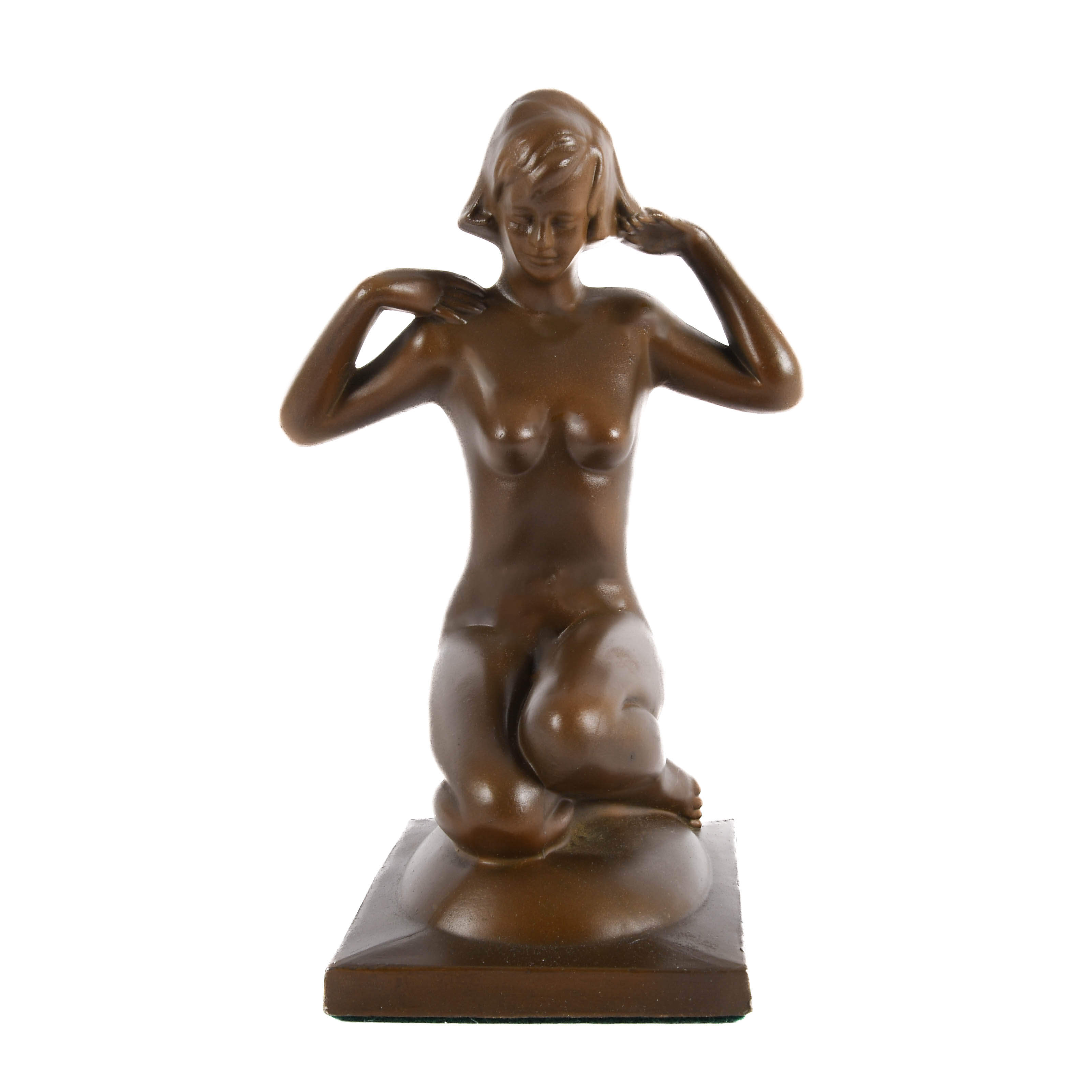 Antique Art Nouveau Figural Nude Statue-1