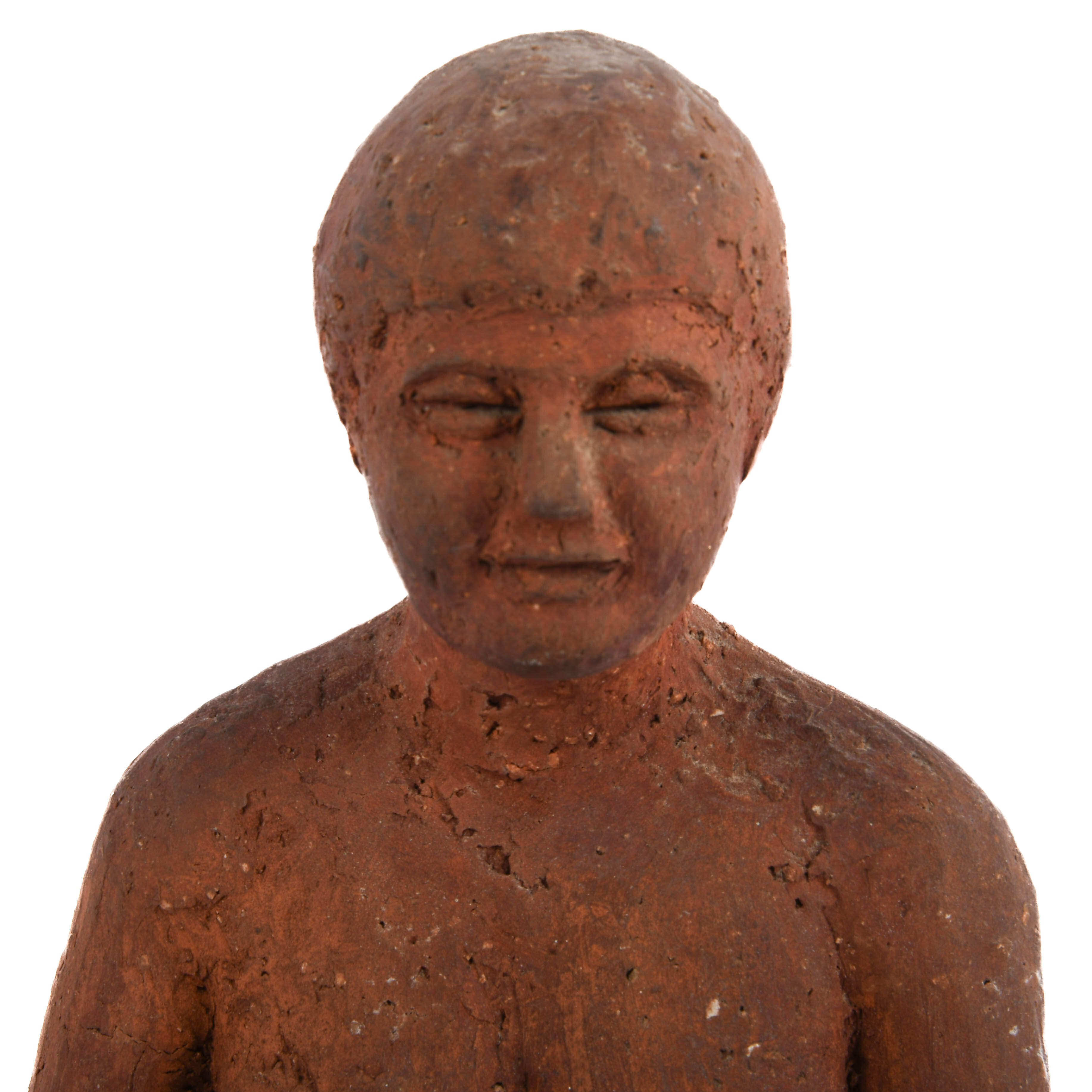 Seated Nude Terracotta Statue-3