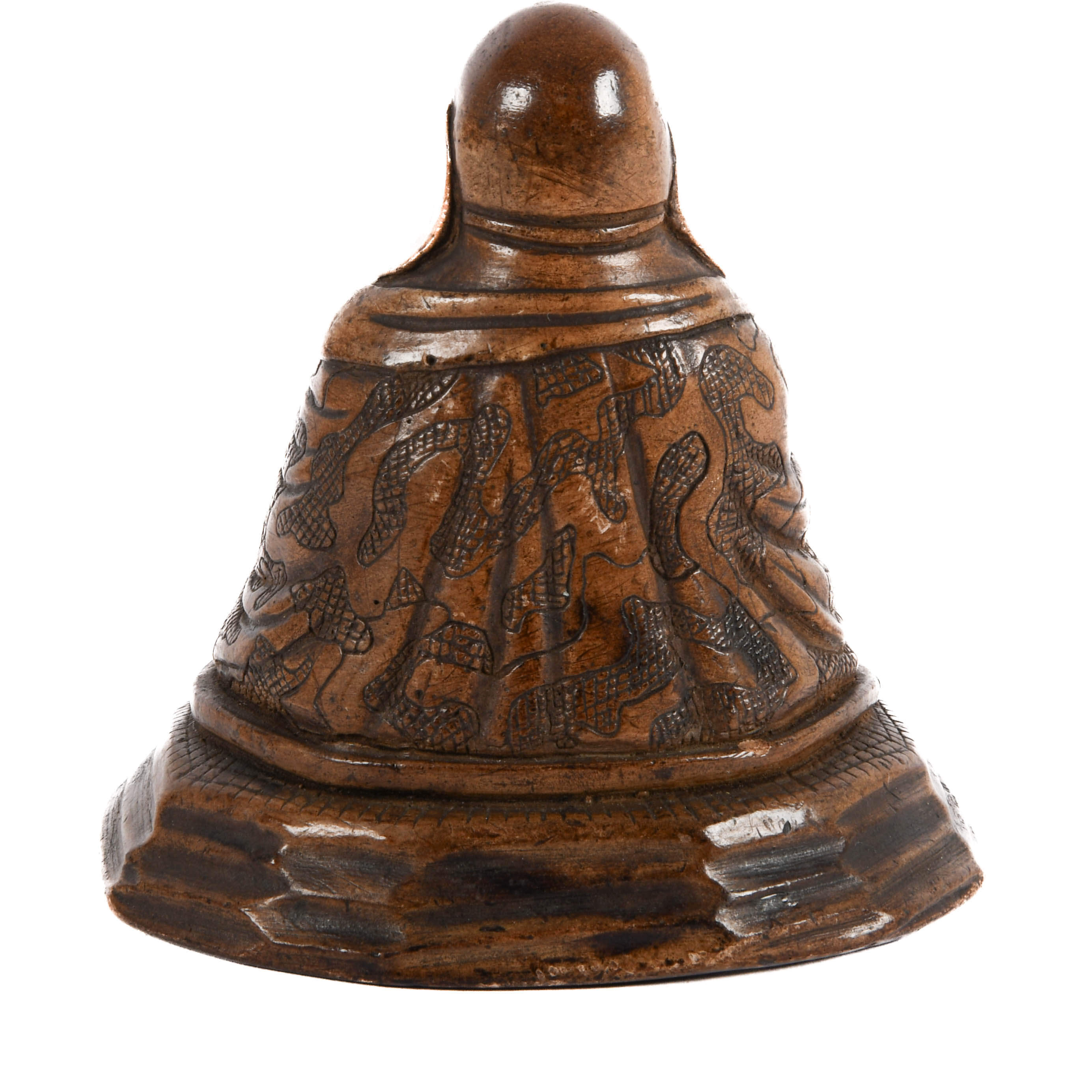 Carved Wood Seated Buddha Statue-4