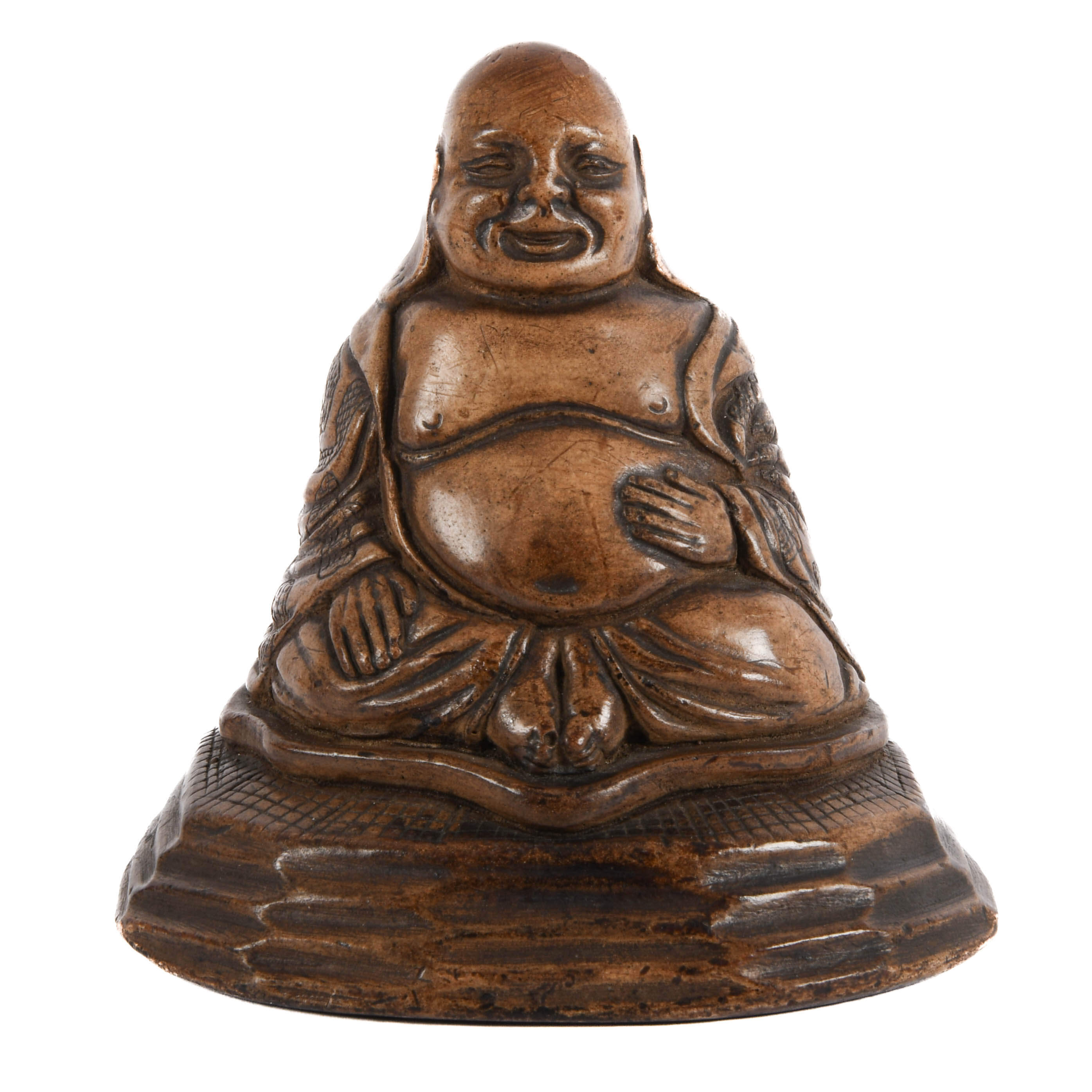 Carved Wood Seated Buddha Statue-1