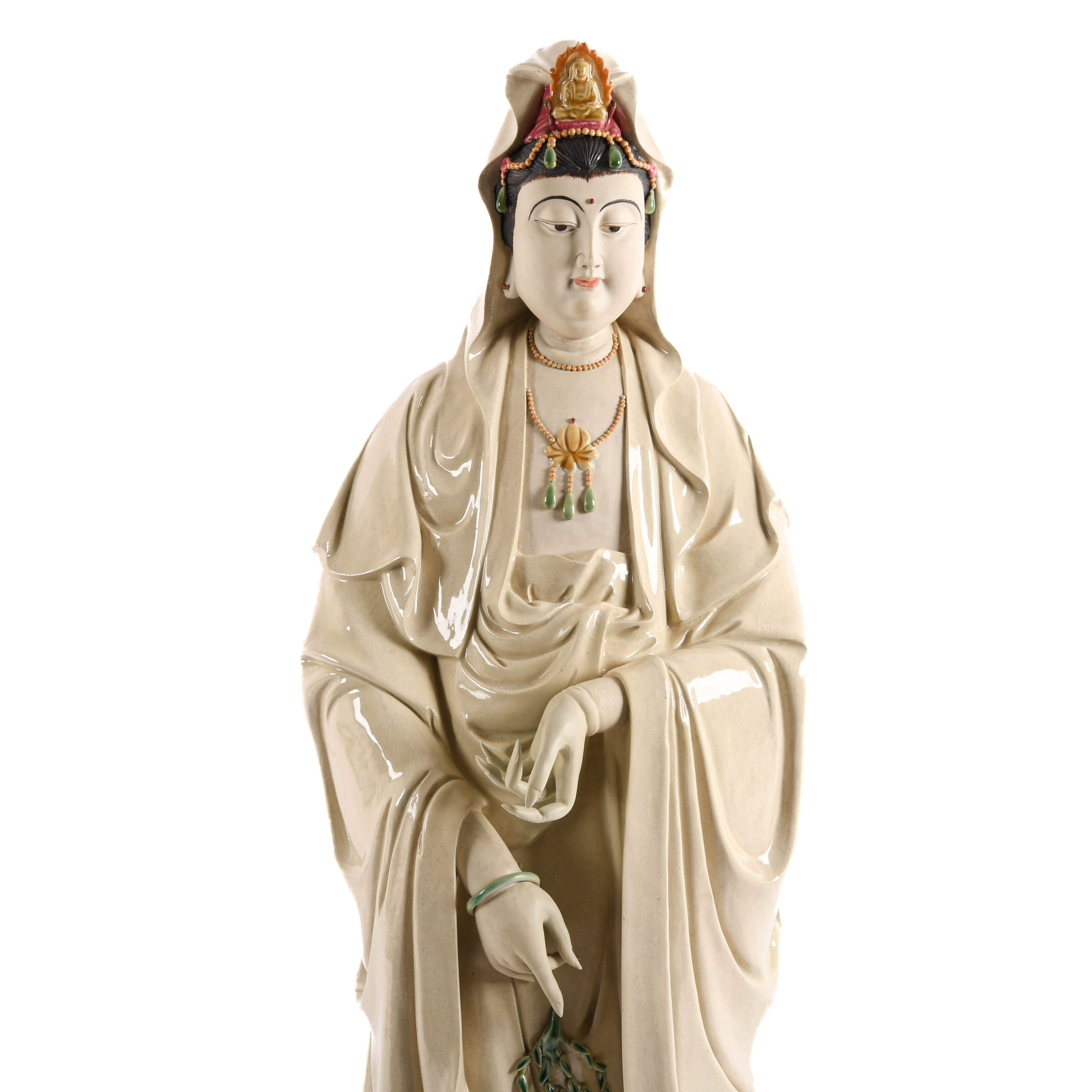 Oversized Porcelain Chinese Guan Yin Statue-3