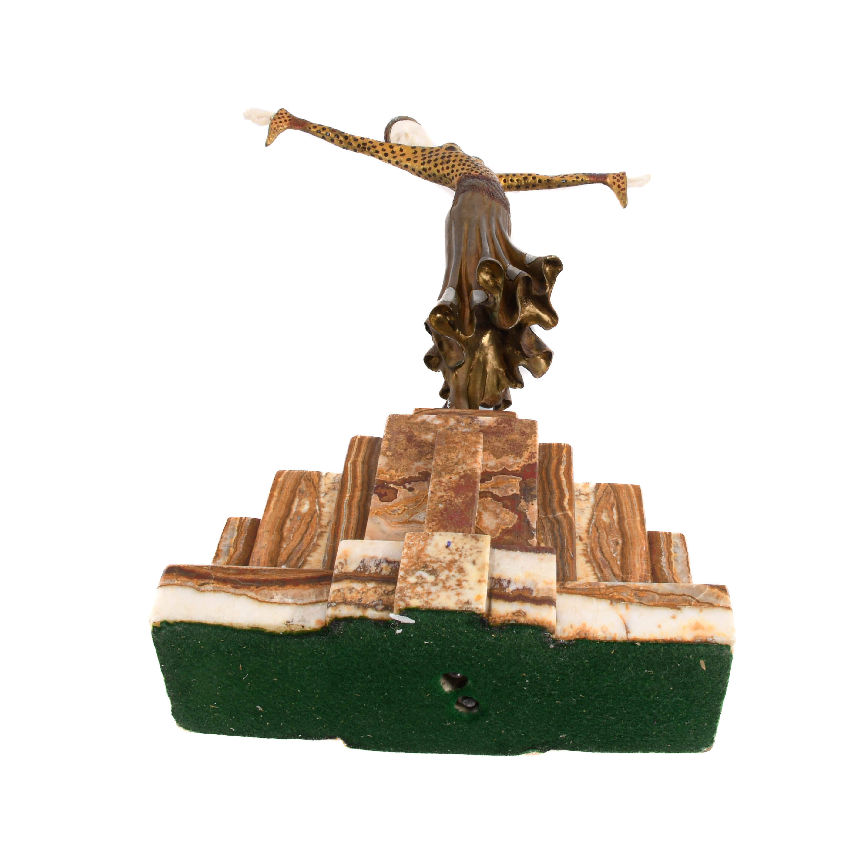 Bronze Art Deco-Style Dancer on Pedestal Base-7