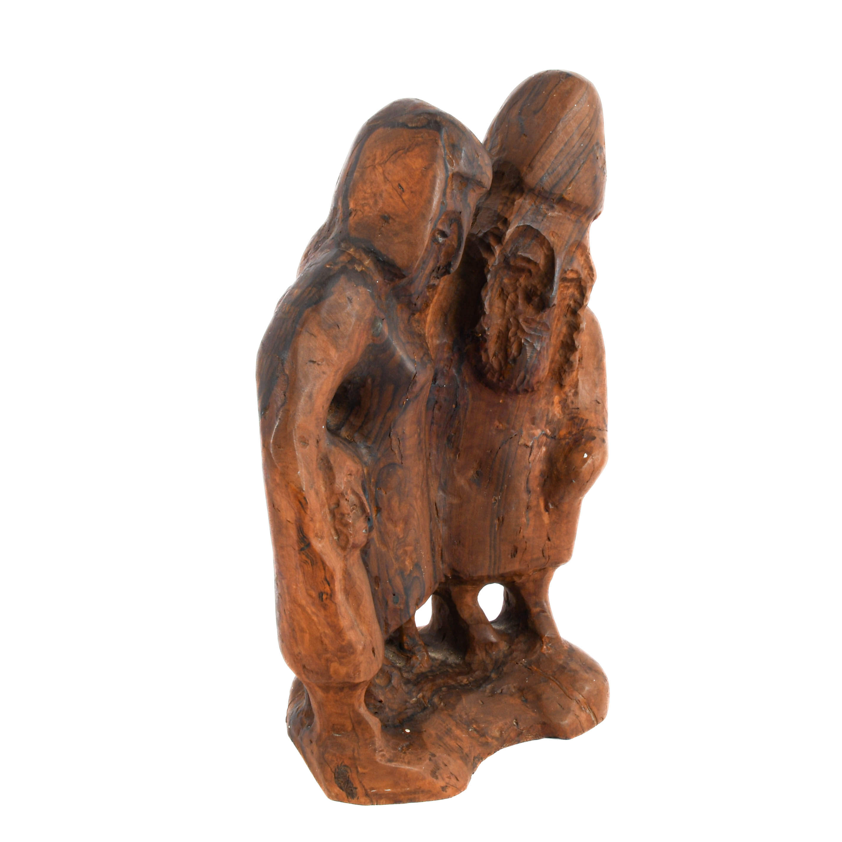 Folk-Art Hand-Carved Wood Figural Sculpture-7