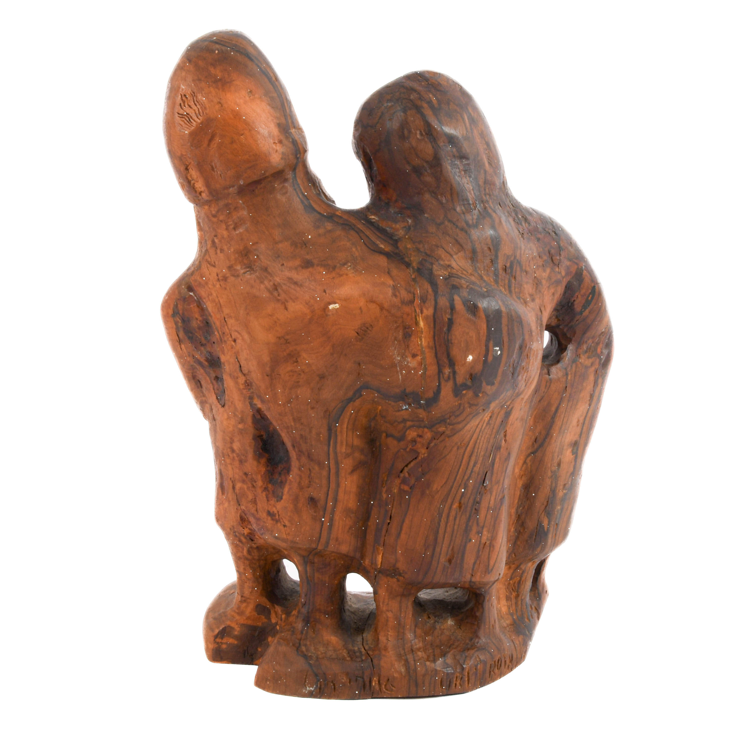 Folk-Art Hand-Carved Wood Figural Sculpture-6