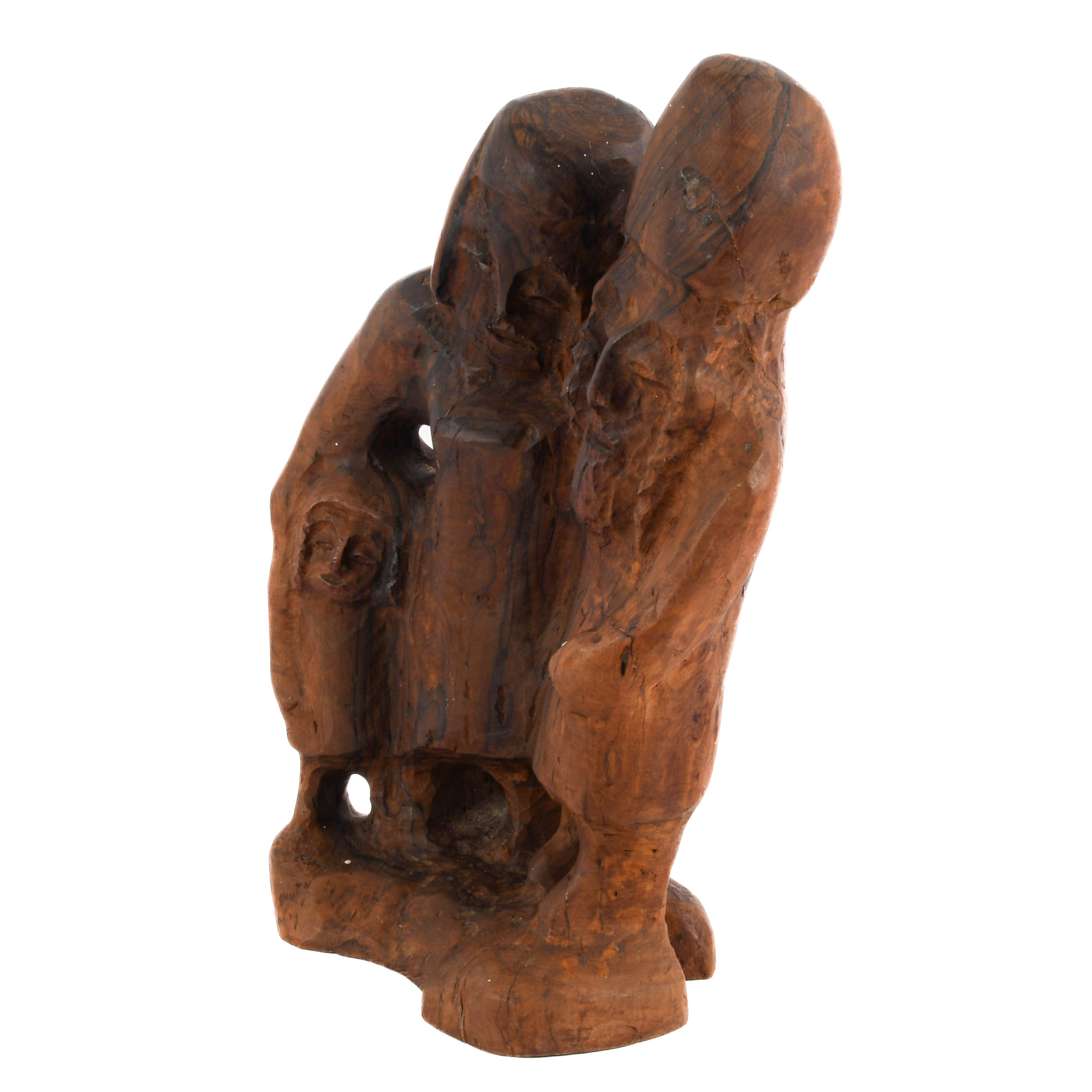 Folk-Art Hand-Carved Wood Figural Sculpture-5