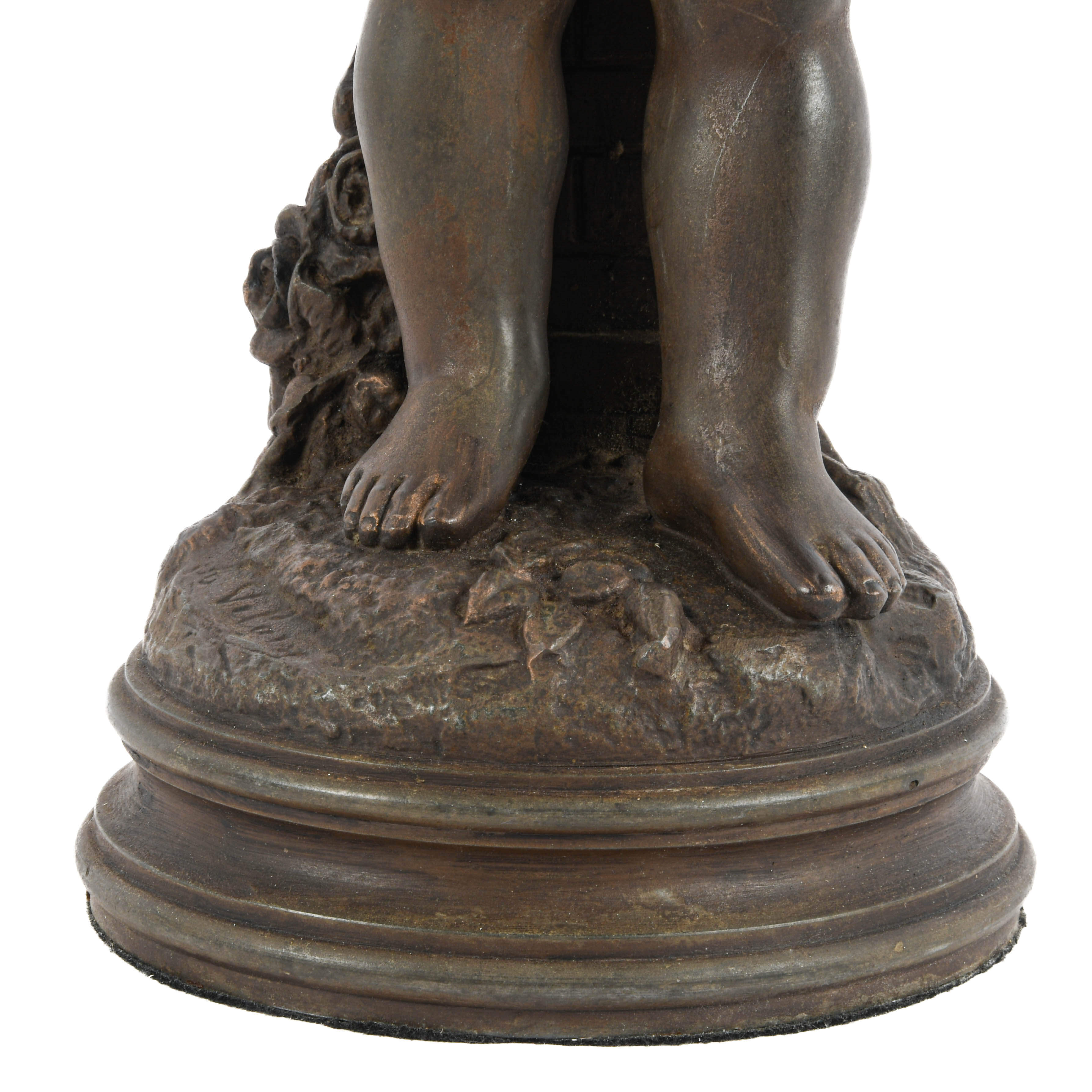 Spelter Garden Flower Girl Sculpture After Nicolas Constant Cadaix-4