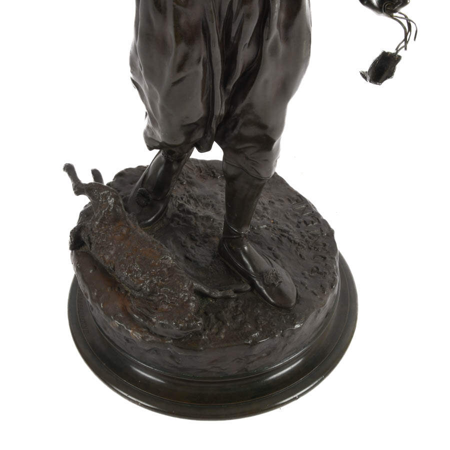 Antique Bronze Statue by Pierre-Jules Mêne "The Arab Falconer"-6
