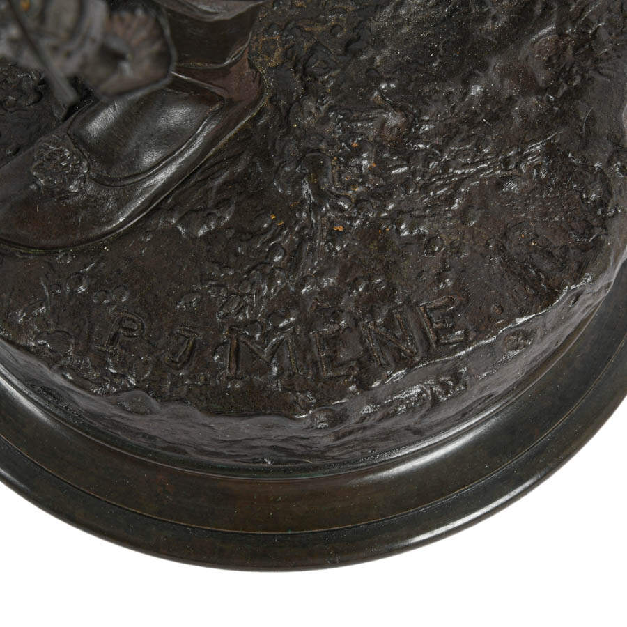 Antique Bronze Statue by Pierre-Jules Mêne "The Arab Falconer"-5