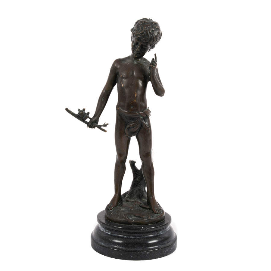 Bronze Sculpture Charmeur After Auguste Moreau-1