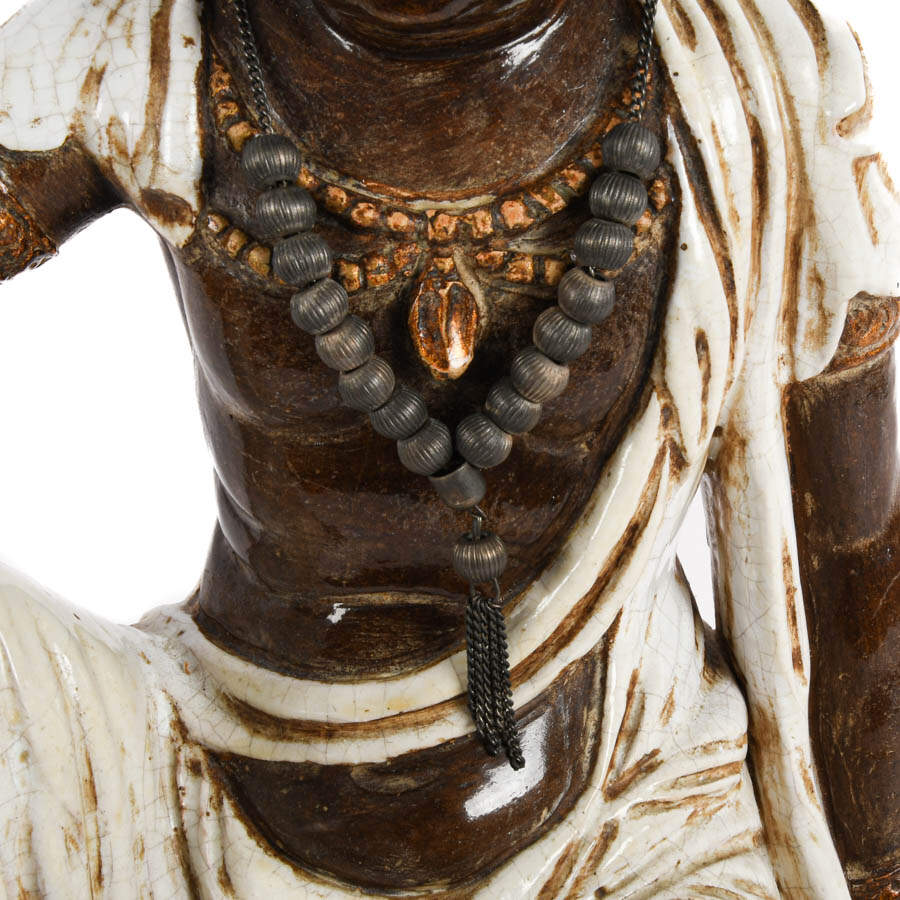 Large Seated Guanyin Pottery Statue-6