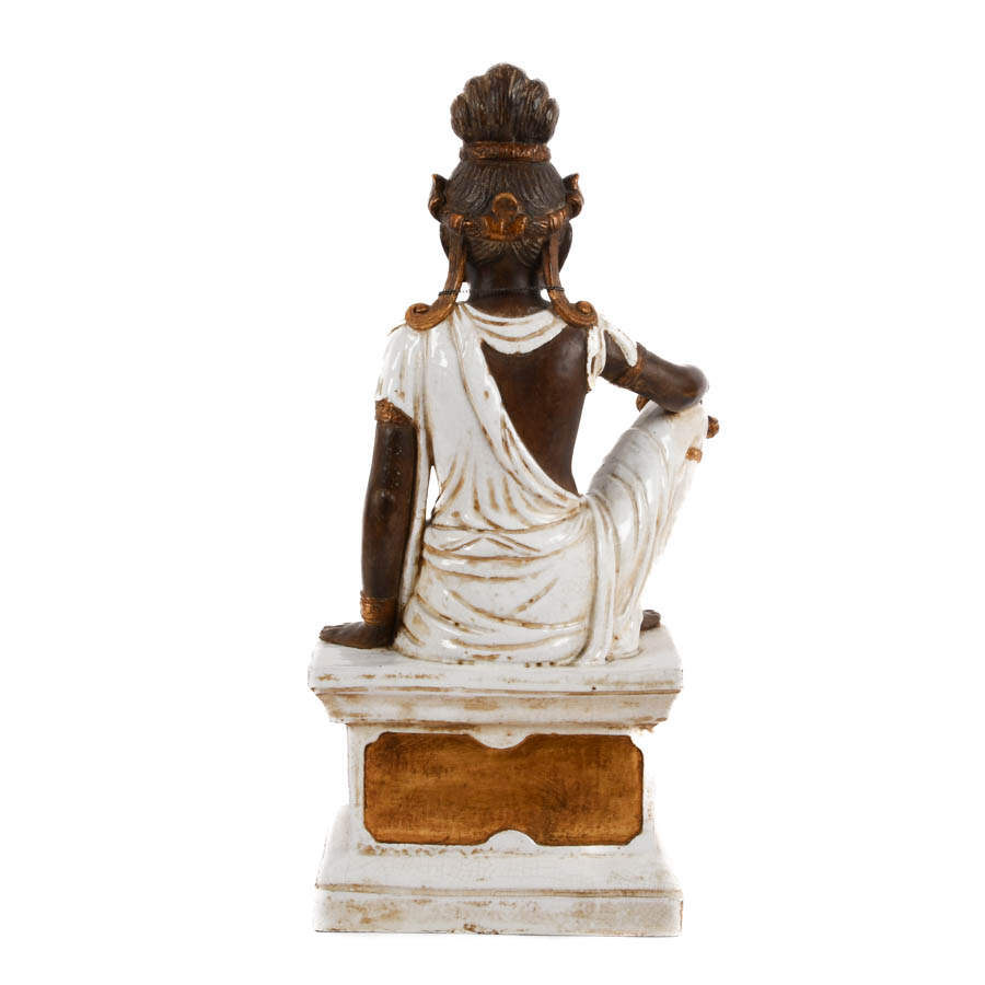 Large Seated Guanyin Pottery Statue-4