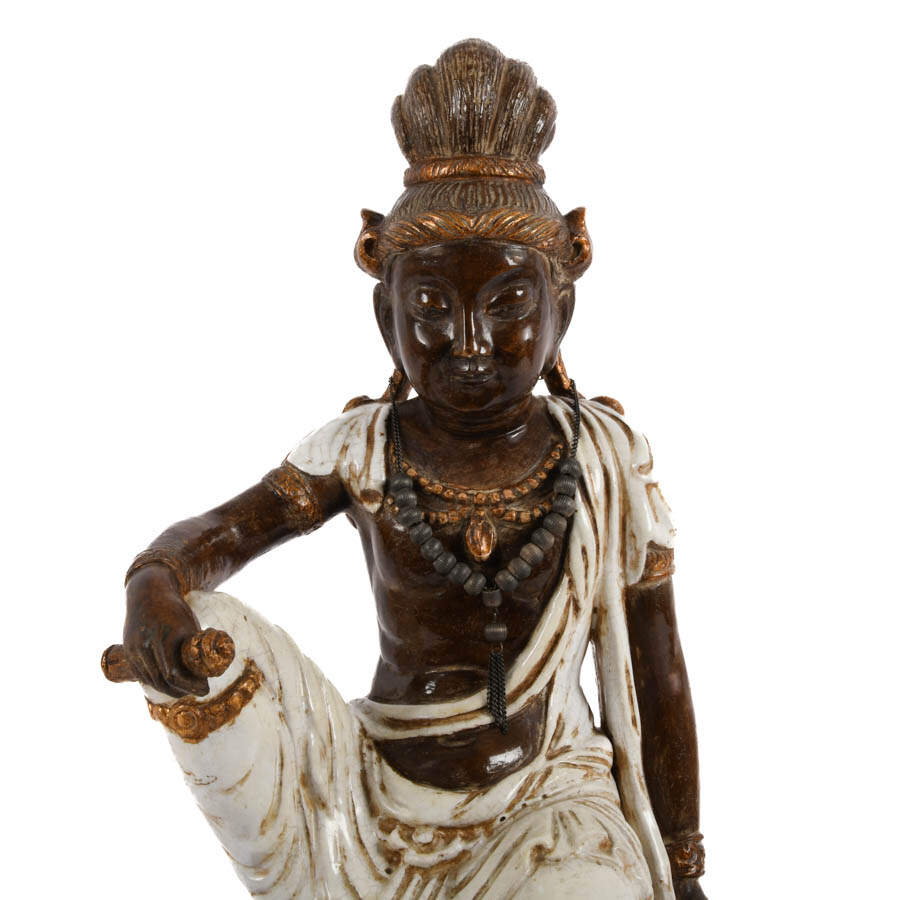Large Seated Guanyin Pottery Statue-2
