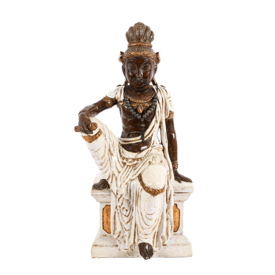 Large Seated Guanyin Pottery Statue-1