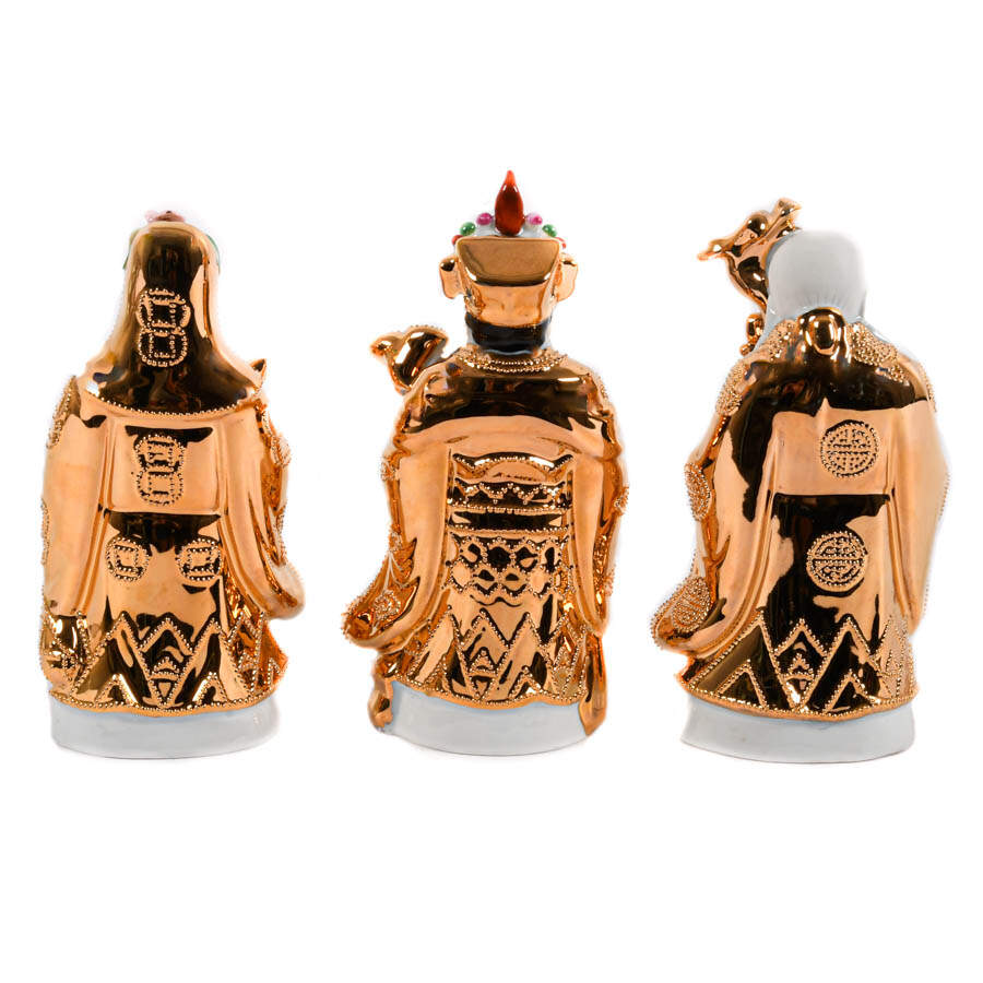 Set of Three Porcelain Chinese Deity Statues-3