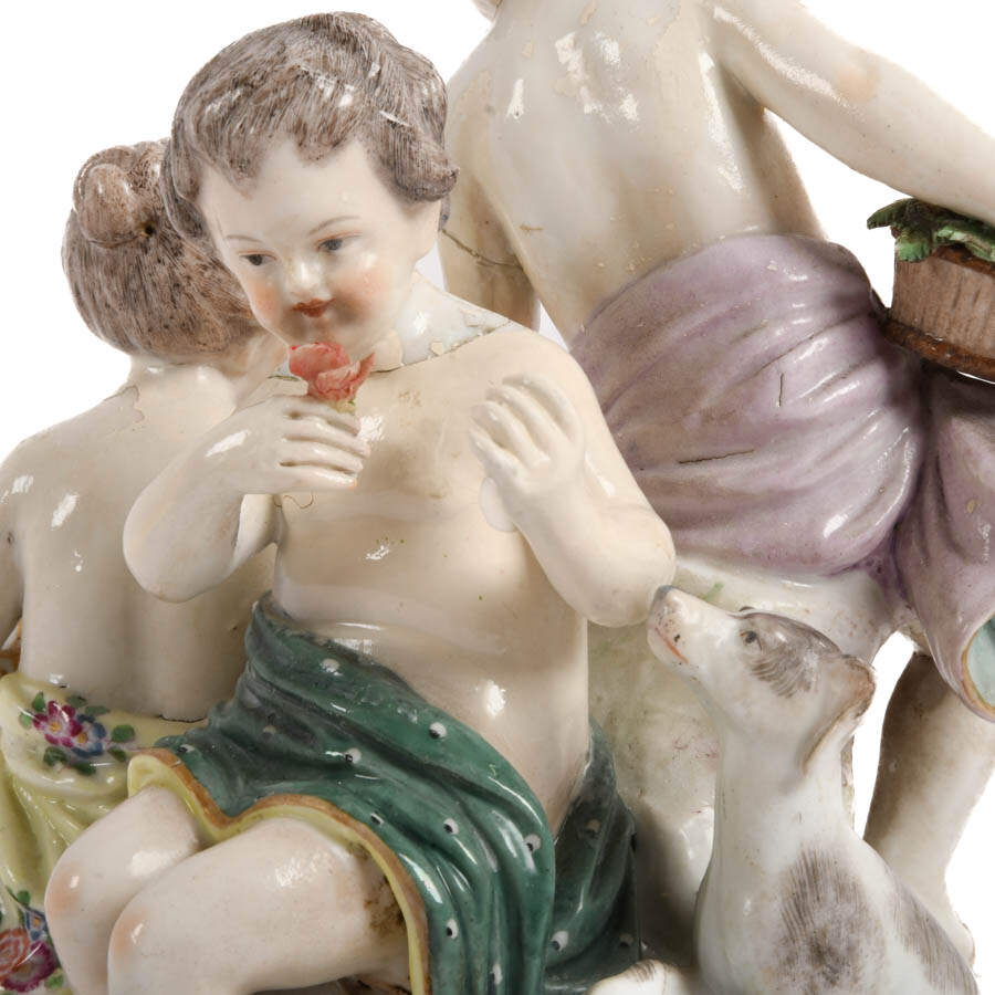 Meissen Sculpture of Three Seated Children-6
