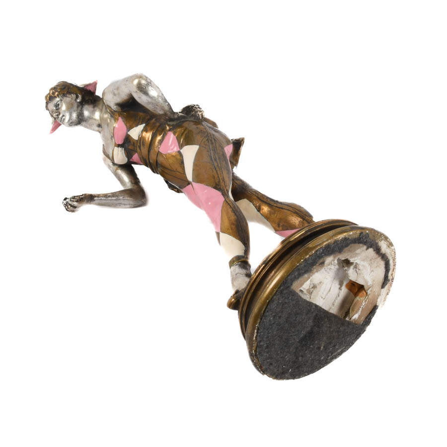 Mid-Century Modern Hand-Painted Metal Jester-9