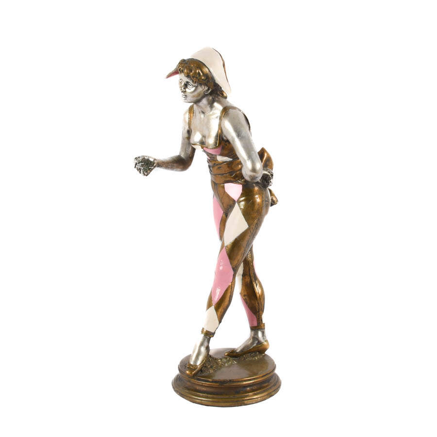 Mid-Century Modern Hand-Painted Metal Jester-4