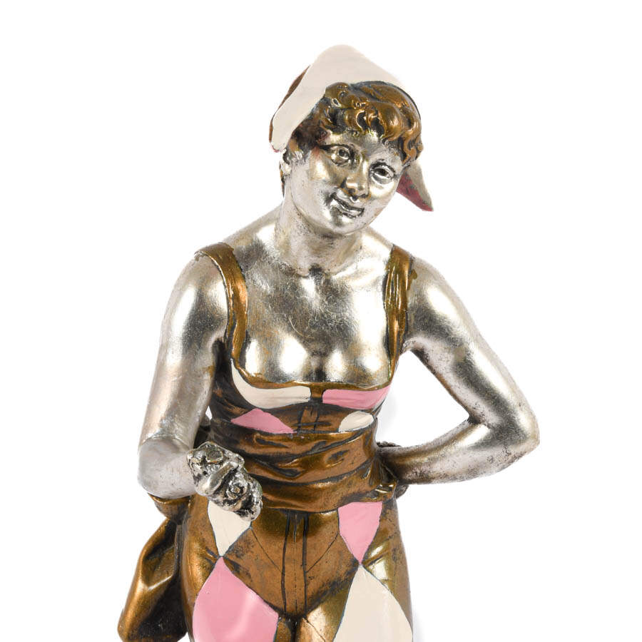 Mid-Century Modern Hand-Painted Metal Jester-2
