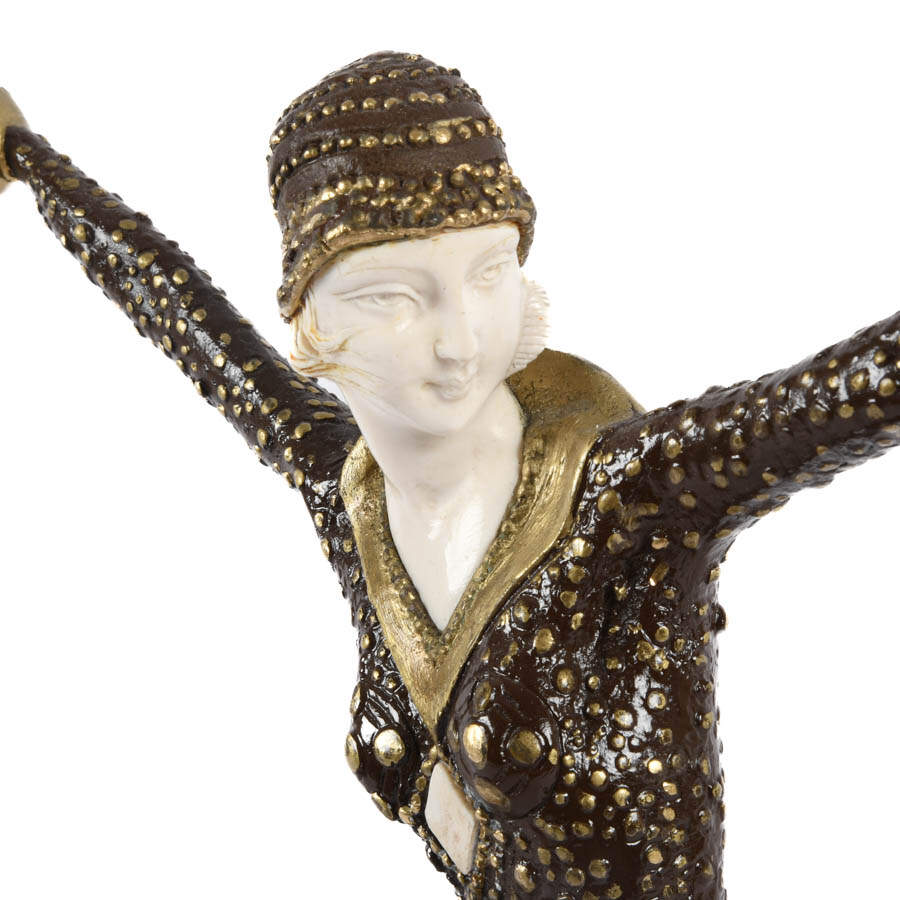 Art Deco Ivorine Sculpture After Demétre Chiparus-4