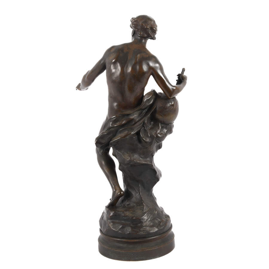 Antique French Bronze Sculpture "Fils de la Science" By Émile Louis Picault-8
