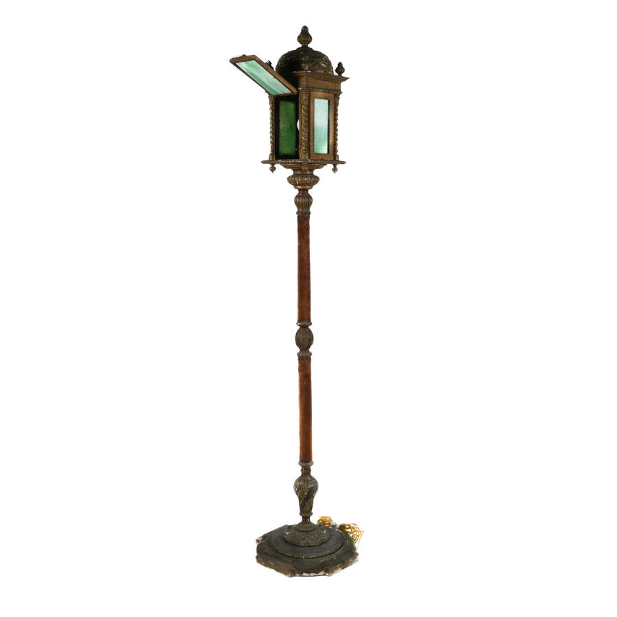 Antique Venetian Slag Glass Floor Lamp-9